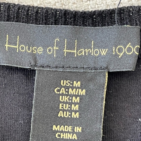 House of Harlow 1960 Black Lace Peplum Top - Picture 3 of 3